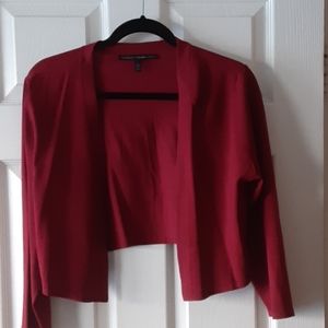 A berry red crop cardigan from WHBM
